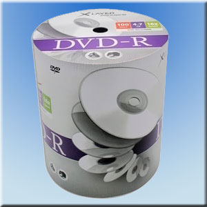 DVD<b>-R Gelabelt</b>, XLayer, 4,7 GB - 16x - 120 Minuten - <b>100 Stck.</b> in Folienspindel DVD<b>-R Gelabelt</b>, XLayer, 4,7 GB - 16x - 120 Minuten - <b>100 Stck.</b> in Folienspindel